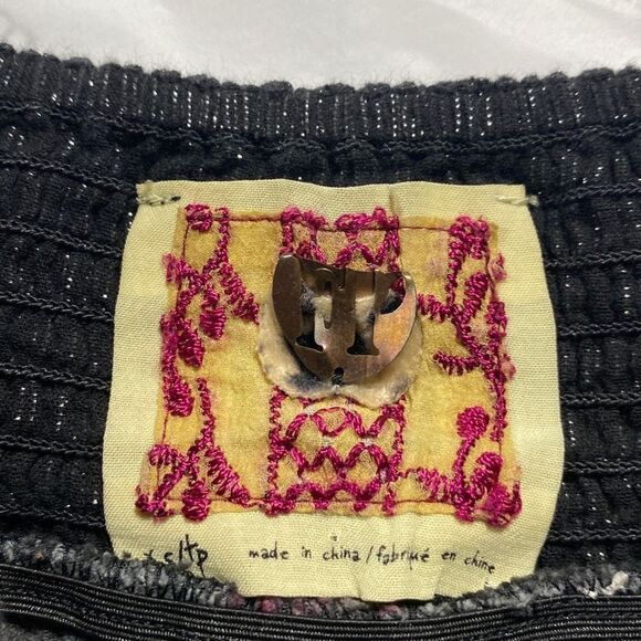 Free People Floral Boho Corduroy Shirred Elastic Waist Colourful Y2K  Mini Skirt - Picture 8 of 10